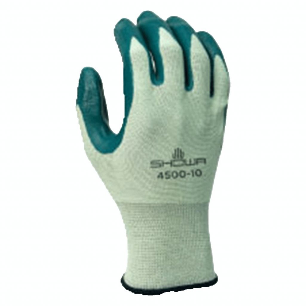 SHOWA® 4500 Nitrile Palm-Dipped Grip Glove, Light Green, Seamless Nylon Shell