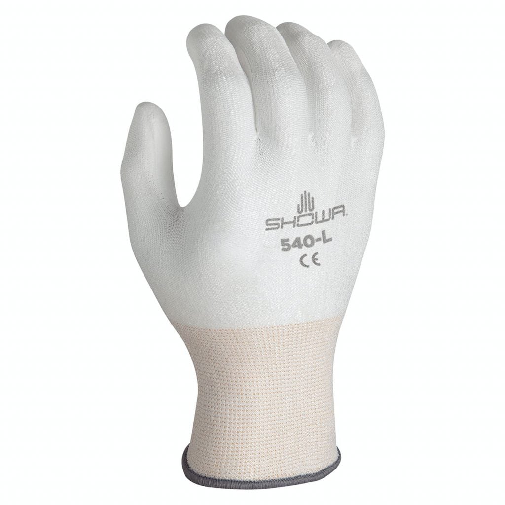 SHOWA® 540 HPPE Polyurethane Cut-Resistant Glove, ANSI A2, White