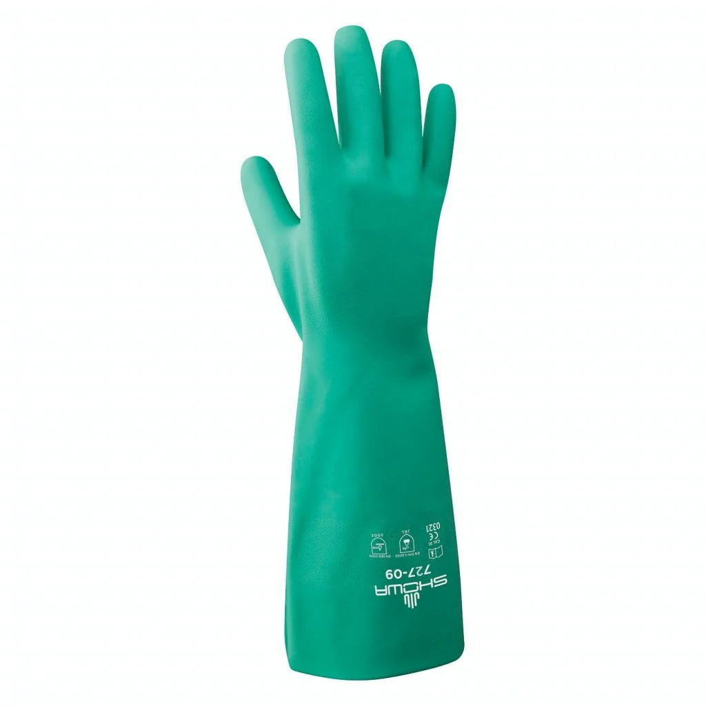 SHOWA 727 Chemical Resistant Nitrile Gloves, Bisque Grip, 330mm