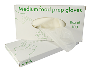 Vegware™ 100% compostable Food Prep Gloves are made from plant-based PLA, not polyethylene and are independently certified to break down in 12 weeks.