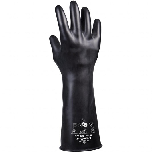 SHOWA® 879 Chemical-Resistant Unsupported Butyl Glove, Smooth Finish, 14", 25-mil