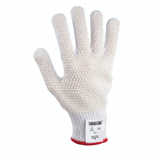 SHOWA® 910C PVC Dotted HPPE/Stainless Steel Cut-Resistant Glove, ANSI A4, White