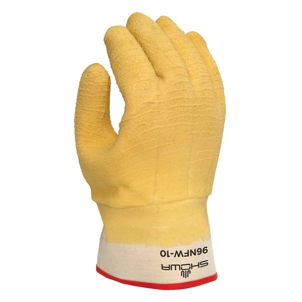 SHOWA® 96NFW Insulated Natural Rubber Safety Cuff Glove, Triple-Layer Foam, Yellow, Large