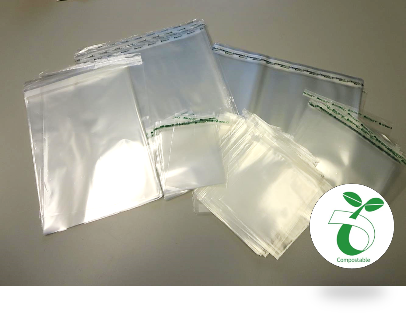 These 8-inch x 10-inch 100% compostable 1.2-mil clear Ingeo™ corn-based PLA food grade bags feature a 1″ lip and tape resealable closure. Pefect for wrapping sandwiches, desserts, cookies, snacks or packaging cutlery or napkins for take out. 