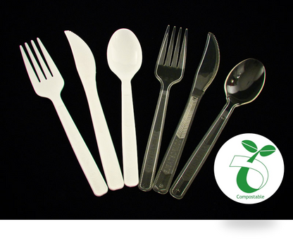 Designed for cold applications, BioSelect® medium-weight cutlery spoons are are made with Ingeo™ corn resins that are 100% biodegradable, 100% compostable and available in white or clear