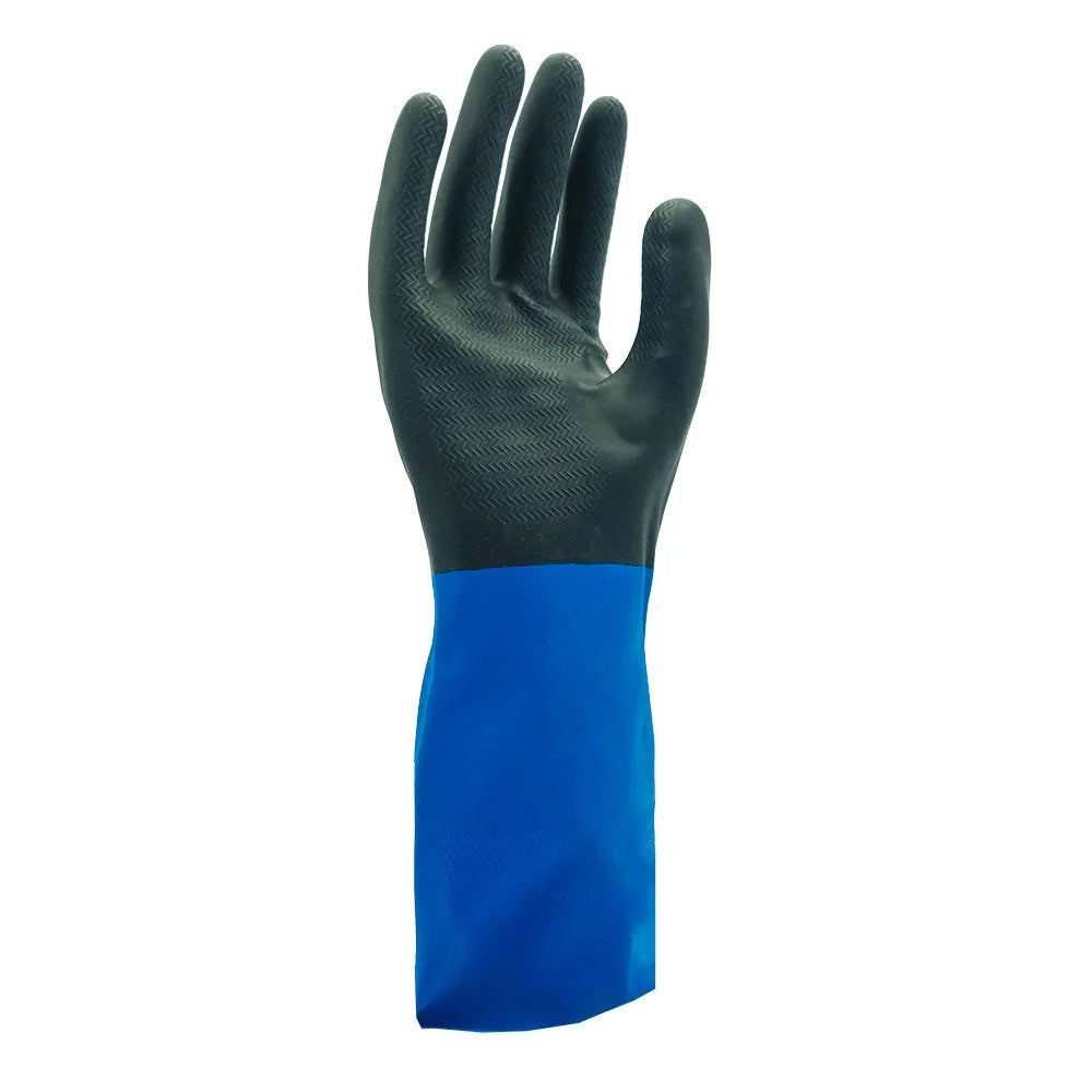 SHOWA CHM Chemical Resistant Gloves, Neoprene & Natural Rubber, Flocked Cotton Liner