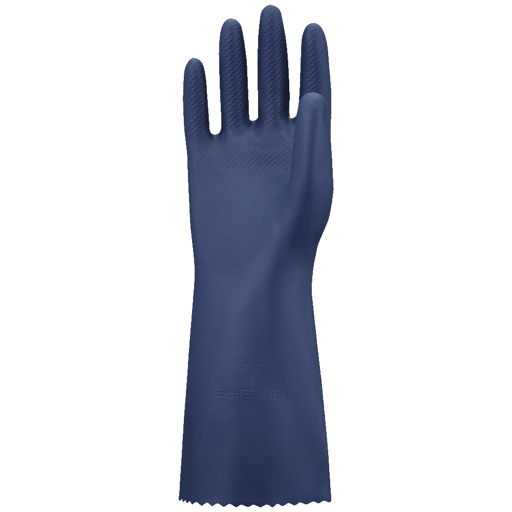 SHOWA CN740 Biodegradable Chemical Resistant Nitrile Gloves, EBT, Wave Grip, 320mm