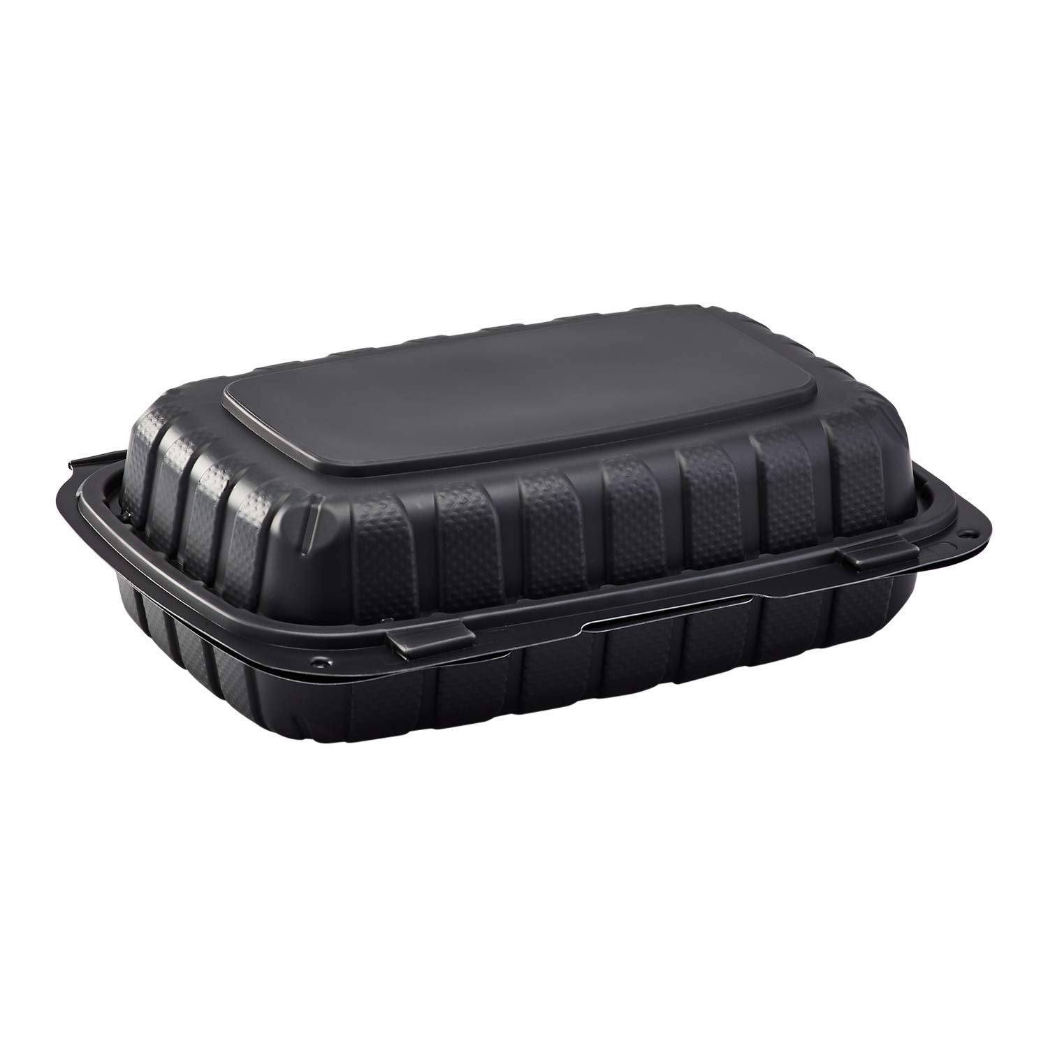 9625B Emerald Black Mineral Filled Hinged Food Containers, 9-in x 6-in x-2.5-in, 1 Compartment (150ct)
