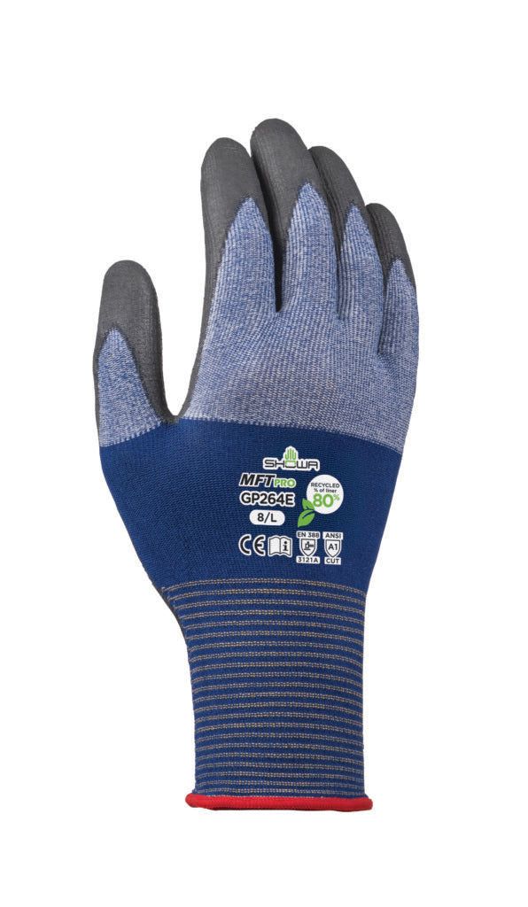 SHOWA® RECYCLED MFT PRO GP264E Sustainable General Purpose Work Gloves, Foam PU Coated