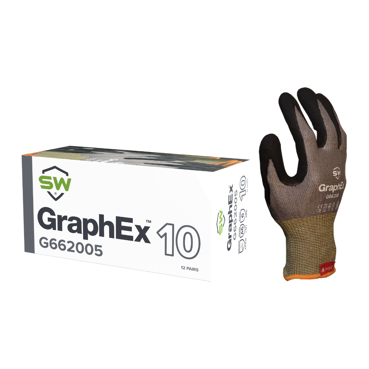 SW® GraphEx® G66200 AxiFybr® Cut Resistant Nitrile Work Gloves, ANSI A6, 18 Gauge