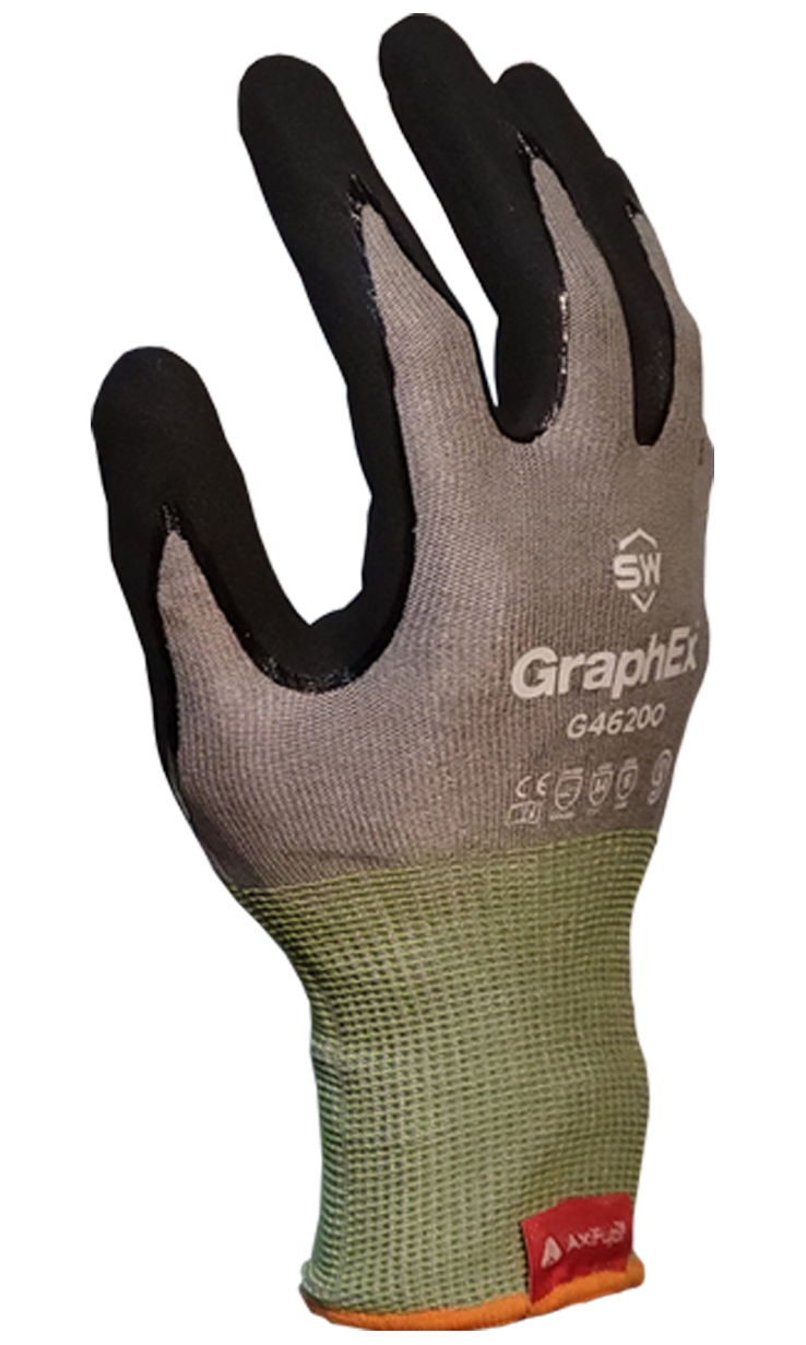 SW® GraphEx® G46200 AxiFybr® Cut Resistant Nitrile Work Gloves, ANSI A4, 18 Gauge