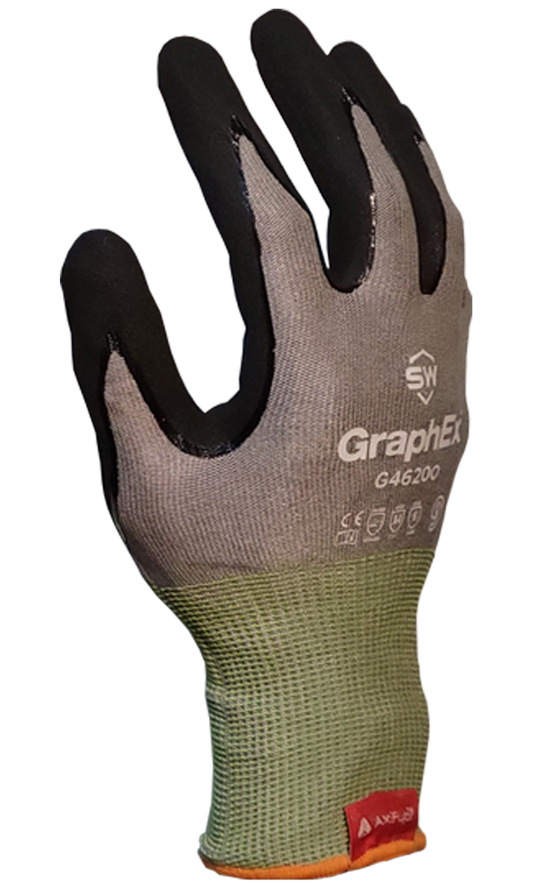SW® GraphEx® G46200 AxiFybr® Cut Resistant Nitrile Work Gloves, ANSI A4, 18 Gauge