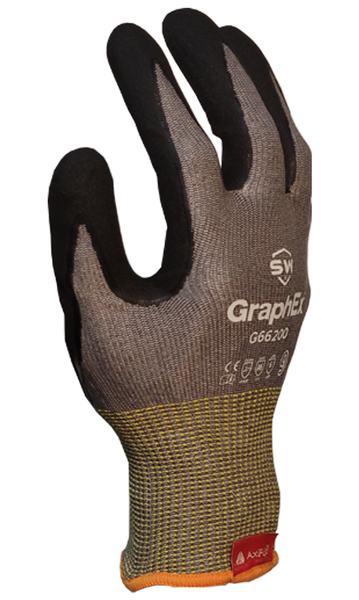 SW® GraphEx® G66200 AxiFybr® Cut Resistant Nitrile Work Gloves, ANSI A6, 18 Gauge