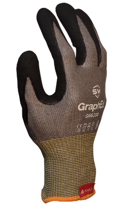 SW® GraphEx® G66200 AxiFybr® Cut Resistant Nitrile Work Gloves, ANSI A6, 18 Gauge