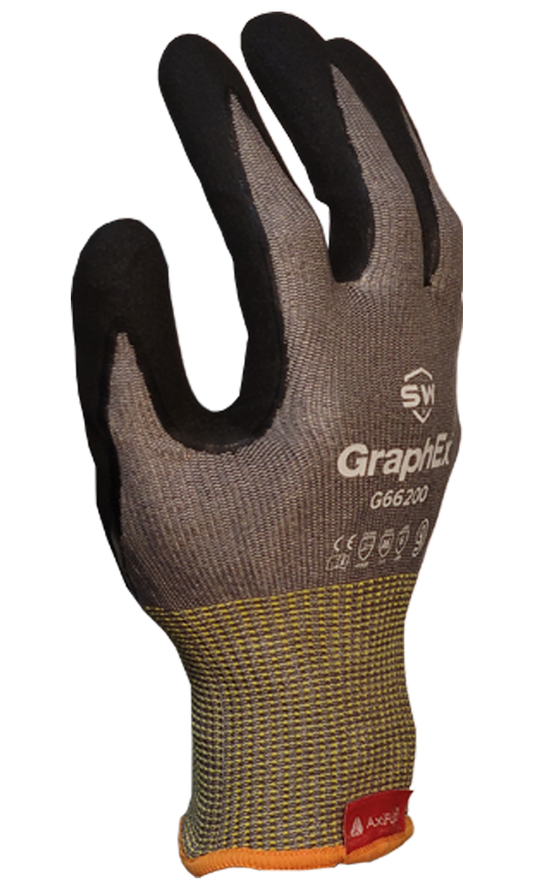 SW® GraphEx® G66200 AxiFybr® Cut Resistant Nitrile Work Gloves, ANSI A6, 18 Gauge
