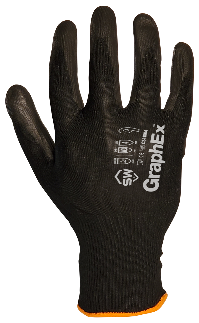 SW® Graphex™ C34100 18G A3 Cut-Resistant PU Coated Work Gloves, Touchscreen Compatible