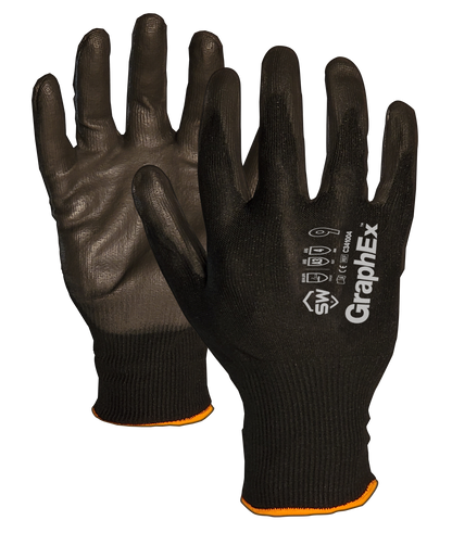SW® Graphex™ C34100 18G A3 Cut-Resistant PU Coated Work Gloves, Touchscreen Compatible