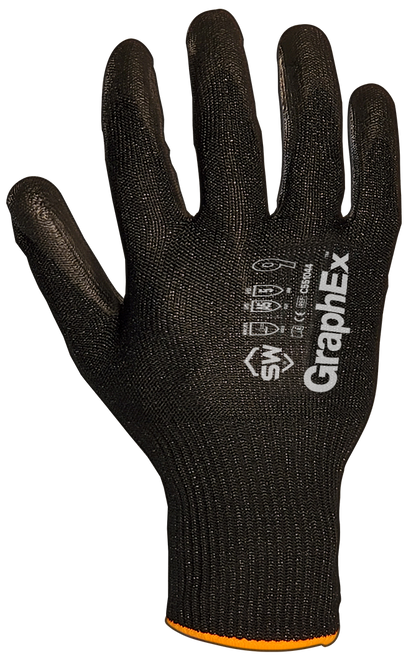 SW® GraphEx® C55104 AxiFybr® Cut Resistant PU Work Gloves, ANSI A5, 13 Gauge