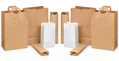 These Paper Shopping Bags are a better alternative for your bagging needs. These durable, biodegradable, reusable and 100% recyclable grocery bags are available in a wide variety of sizes, weights and in colors Kraft or white.