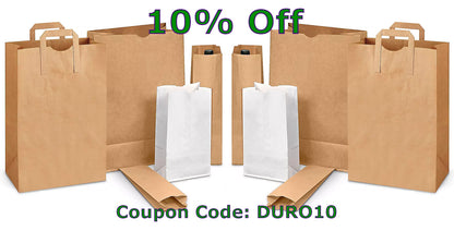 Duro Bag® Kraft 57# 80080 Paper Bag, 1/6 BBL 12in x 7in x 17in (400/bndl)