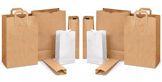 These Paper Shopping Bags are a better alternative for your bagging needs. These durable, biodegradable, reusable and 100% recyclable grocery bags are available in a wide variety of sizes, weights and in colors Kraft or white.