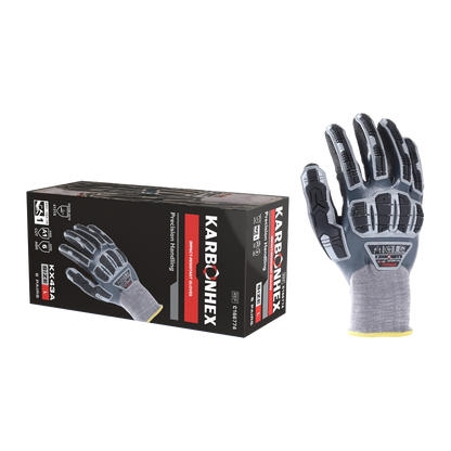 SW® KarbonHex™ KX43A C16677 15G Impact-Resistant Dual-Layer Nitrile Work Gloves, TPR Protection