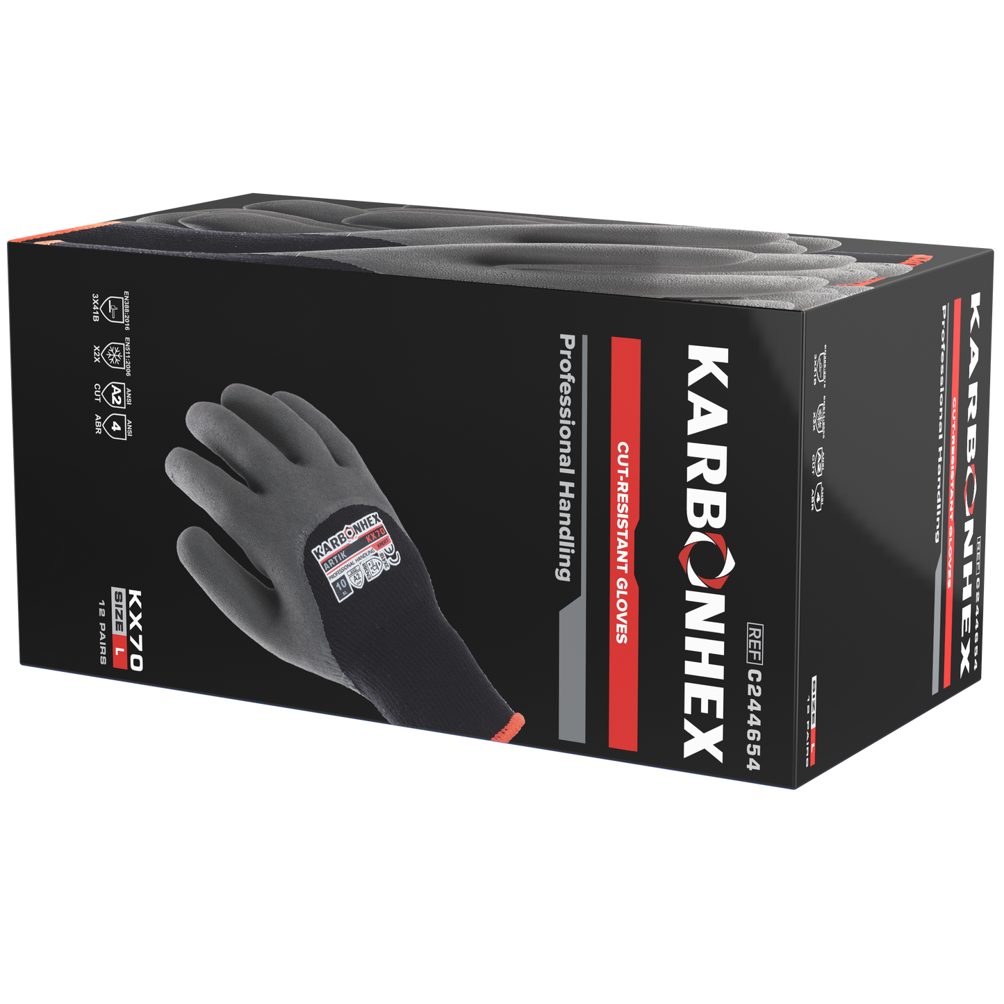 SW® KarbonHex™ KX70 C24465 10G Winter-Lined Latex Coated Cut-Resistant Work Gloves