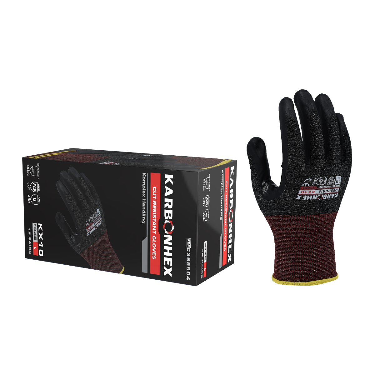 SW® KarbonHex™ KX10 C36590 18G Cut-Resistant PU/Nitrile Coated Work Gloves, Micro Foam Grip