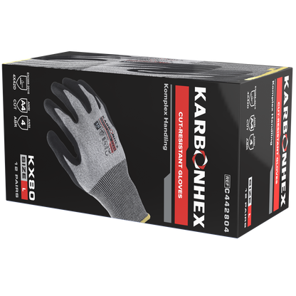 SW® KarbonHex™ KX80 C44280 18G A4 Cut-Resistant Nitrile Work Gloves, Touchscreen Compatible