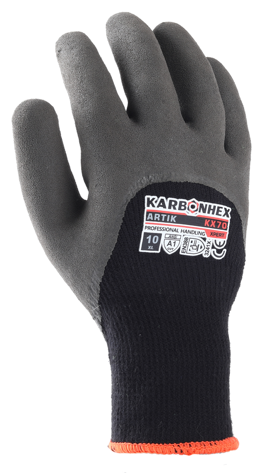 SW® KarbonHex™ KX70 C24465 10G Winter-Lined Latex Coated Cut-Resistant Work Gloves
