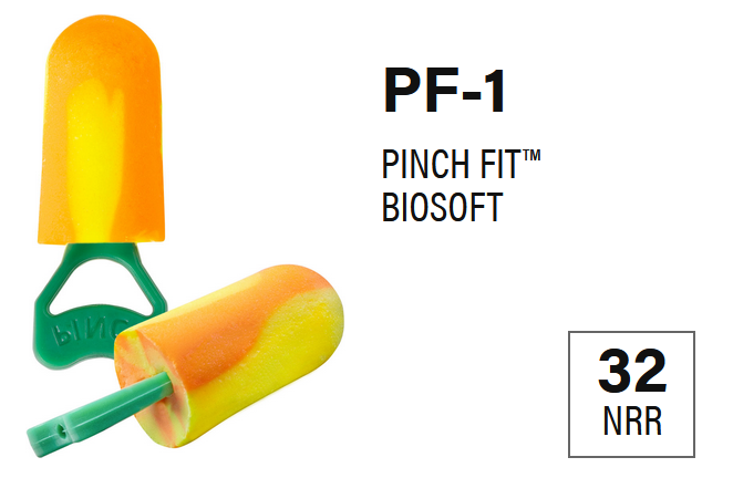 The PIP® Pinchfit™ BioSoft™ PF-1 disposable push-in ear plug foam material provides the same fit and performance as conventional polyurethane or PVC materials, but with a lower carbon footprint. This innovative technology not only reduces emissions during manufacturing, but it contains bio-based materials making BioSoft™ more environmentally friendly at end of use