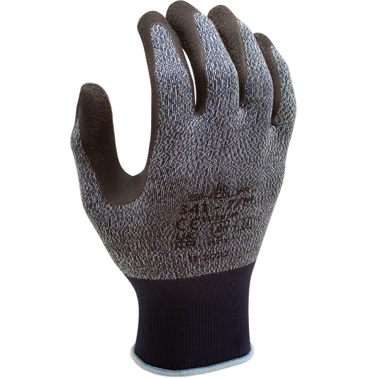 SHOWA® ATLAS® 341 Water-Resistant Natural Rubber Grip Glove, Grey/Charcoal