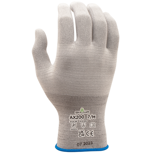 SHOWA® AX200 ESD Uncoated Seamless Knit Glove, Gray