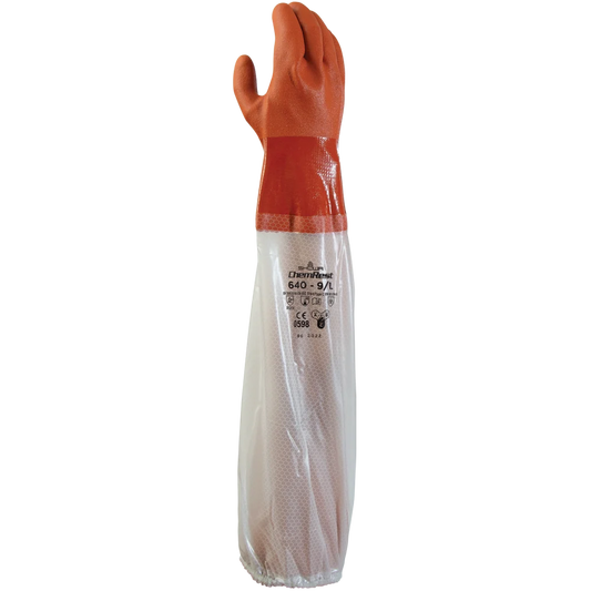 SHOWA® 640 Chemical Resistant PVC Gloves with Full-Arm Protection, 600mm