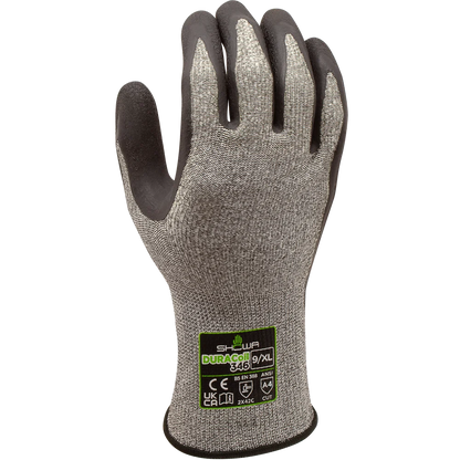 SHOWA® DURACoil™ 346 Natural Rubber Cut-Resistant Glove, ANSI A4, Black