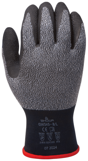 SHOWA® GW345 Insulated Natural Rubber Cold-Weather Grip Glove, Grey