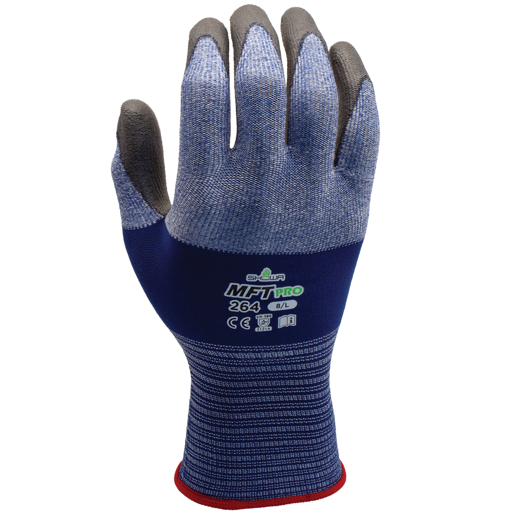 SHOWA® MFT PRO 264 Foam Polyurethane Grip Glove, Navy/Black