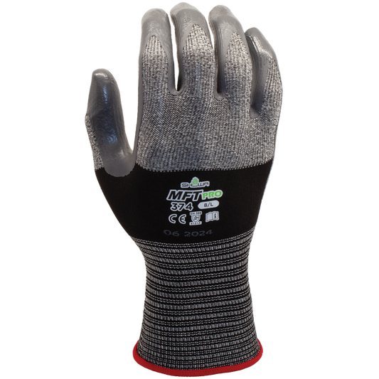 SHOWA® MFT PRO 374 Flat Nitrile Grip Glove, Black