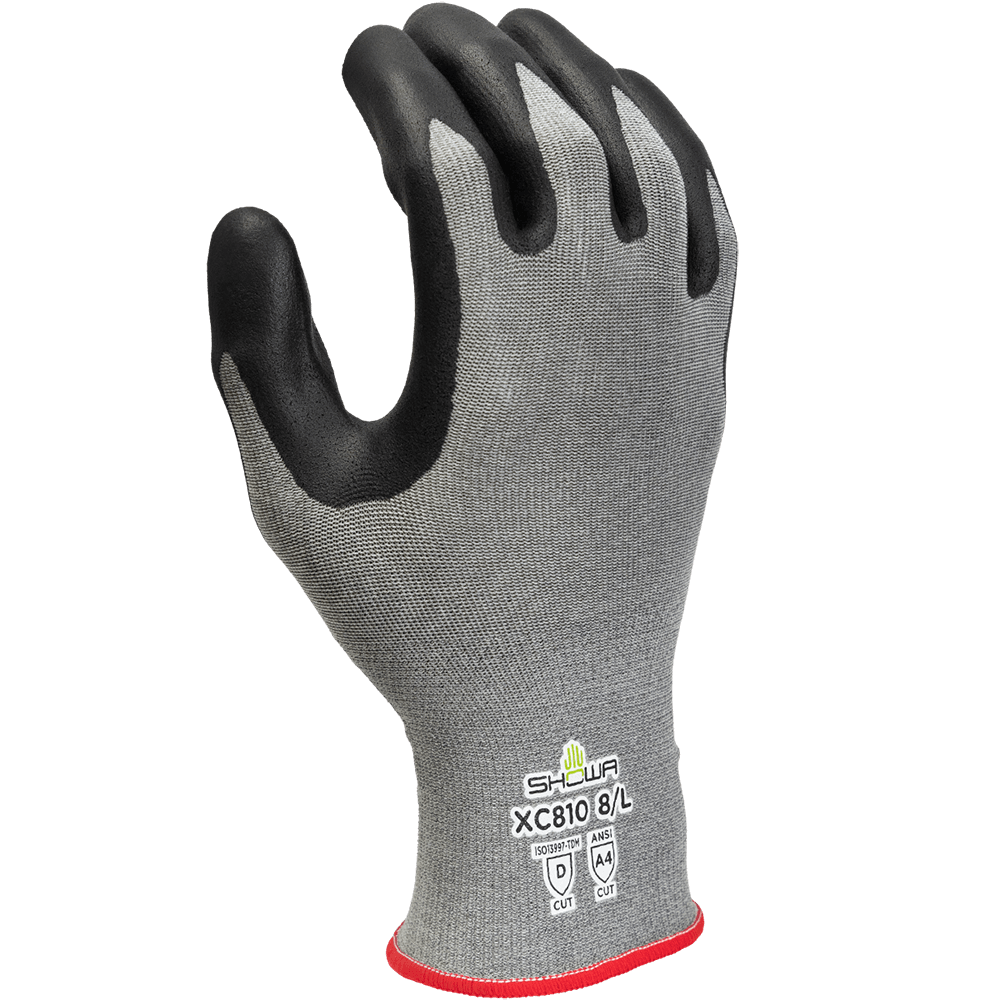SHOWA® DURACoil Alpha XC810 Microporous Nitrile 18-Gauge Cut-Resistant Glove, ANSI A4, Gray