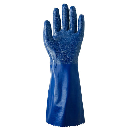 SHOWA NSK24 Nitrile Chemical Resistant Gloves, Interlock Liner, Rough Grip, 14"