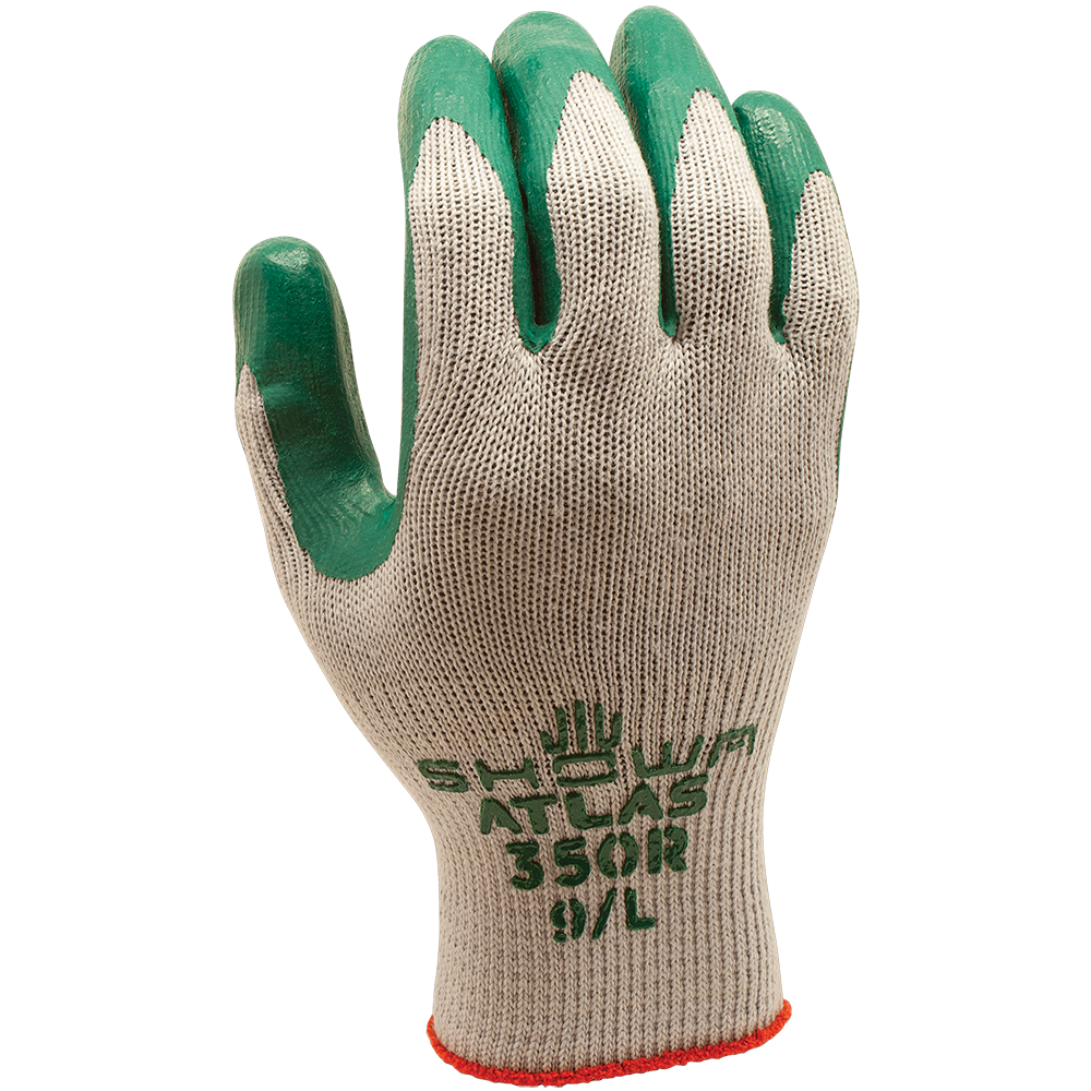 SHOWA® ATLAS® 350 Nitrile Foam Grip Glove, Grey/Green, Abrasion Resistant