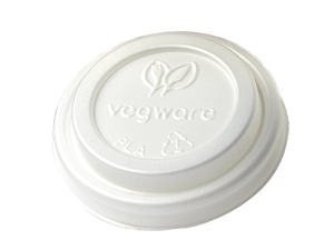Vegware™ compostable 4-oz Single Wall Hot Beverage Cup Lid is made from sustainably sourced board and lined with plant-based PLA independently certified to break down in landfill within 12 weeks,