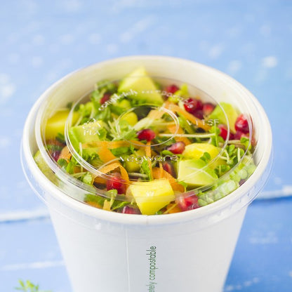 A clear cold flat lid for Vegware's 115-Series soup containers.