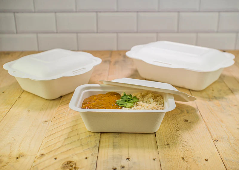 Made from from reclaimed sugarcane, these spill-proof compostable 22-ounce (size 3) Bagasse gourmet bases are good for hot or cold food and they're very sturdy and attractive.
