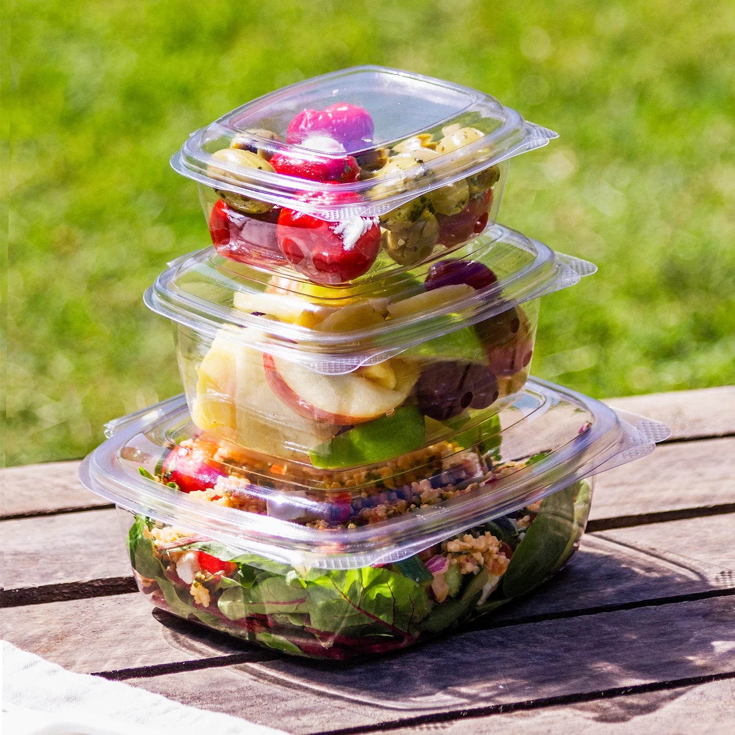 plant based plastic containers Vegware VHD-16 16oz PLA Hinged Deli Container (Case of 300)