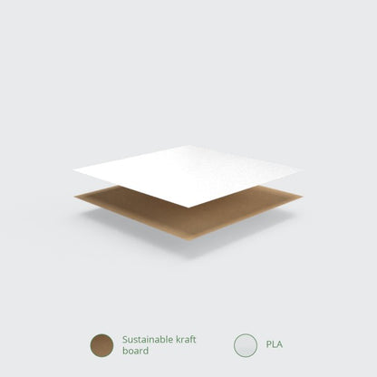 Vegware™ Compostable Platter Quarter Inserts are constructed of sustainably-sourced paperboard with a grease-resistant coating and are compatible with the Regular and Large Platter Boxes.