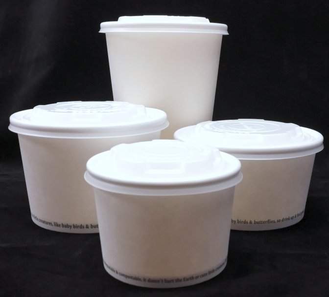 Divert landfill and micro-plastic when you serve these 12oz commercially compostable NatureWorks® Ingeo™ PLA-lined soup bowls at your next outdoor catering event or festival.