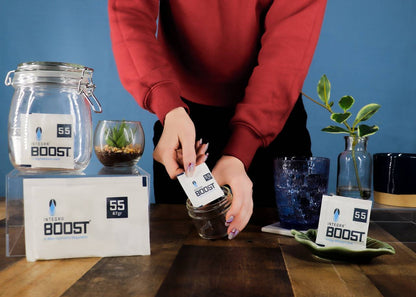 Integra Boost® 4 Gram Humidity Control Packets are salt-free, spill-proof and FDA-complaint so you can safely and confidently place Integra BOOST® packs directly inside a container or jar to absorb and/or provide excess moisture as needed