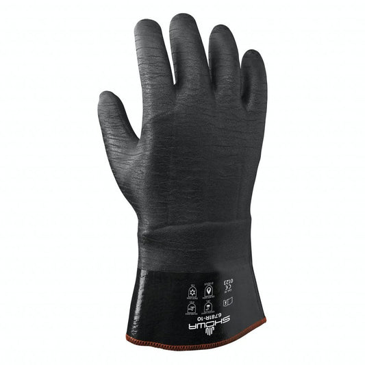 SHOWA® 6781R Insulated Neoprene Chemical-Resistant Gauntlet Glove, Black, 12"