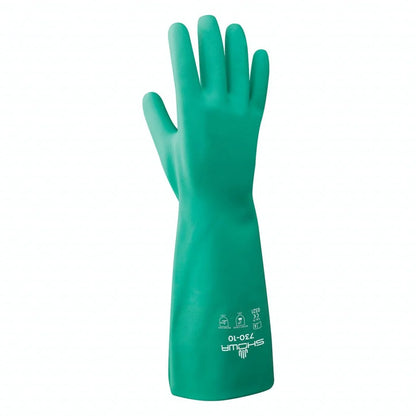 SHOWA 730 Chemical Resistant Nitrile Gloves, Flocked Liner, Bisque Finish, 330mm